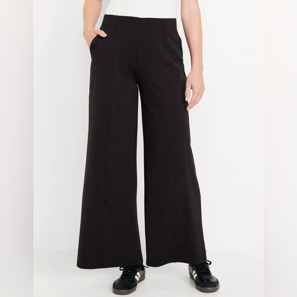 NWT! Old Navy Women’s Black Powersoft Wide Leg Trouser Pants - Multiple ♥️ - Picture 1 of 9